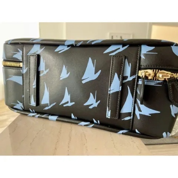 MARNI Spring/Summer 2018 Unisex Blue Leather Sailboat Patterned Satchel Bag - Picture 6 of 17